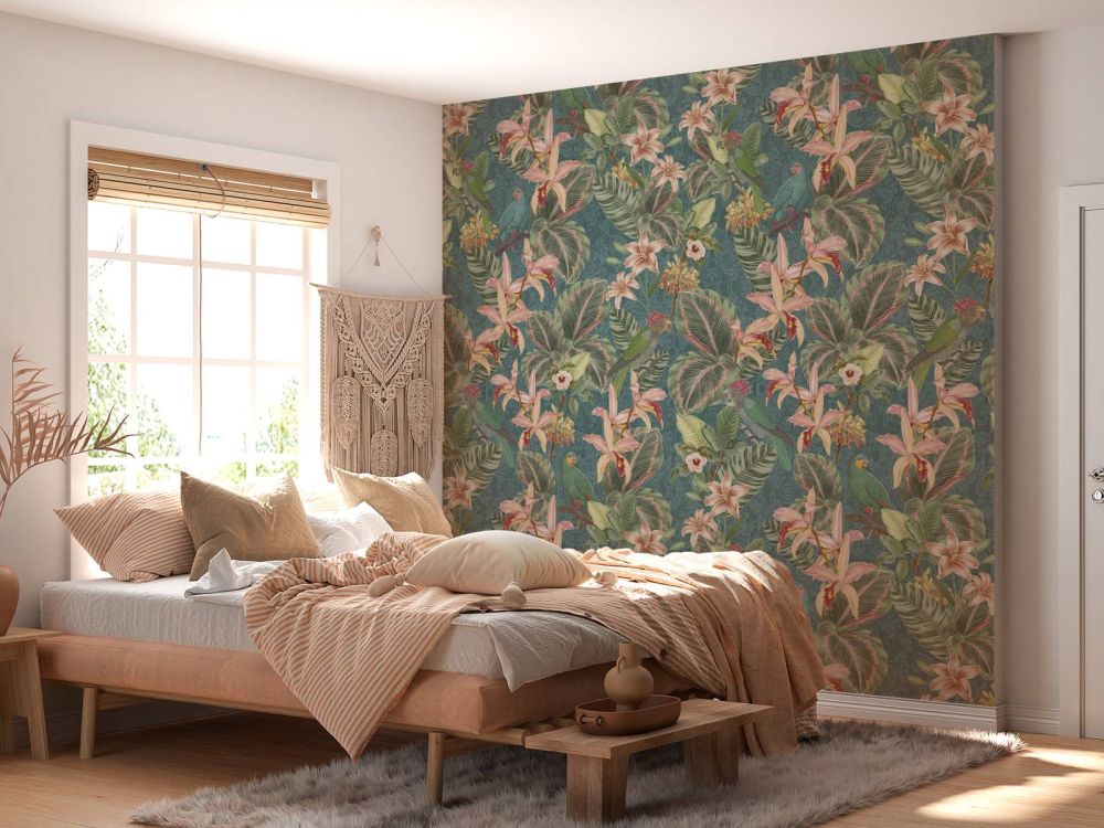 Tropische Jungle vogels & papegaaien - turquoise