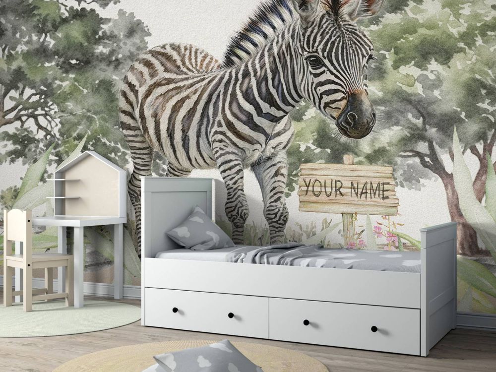 Jonge zebra in de natuur