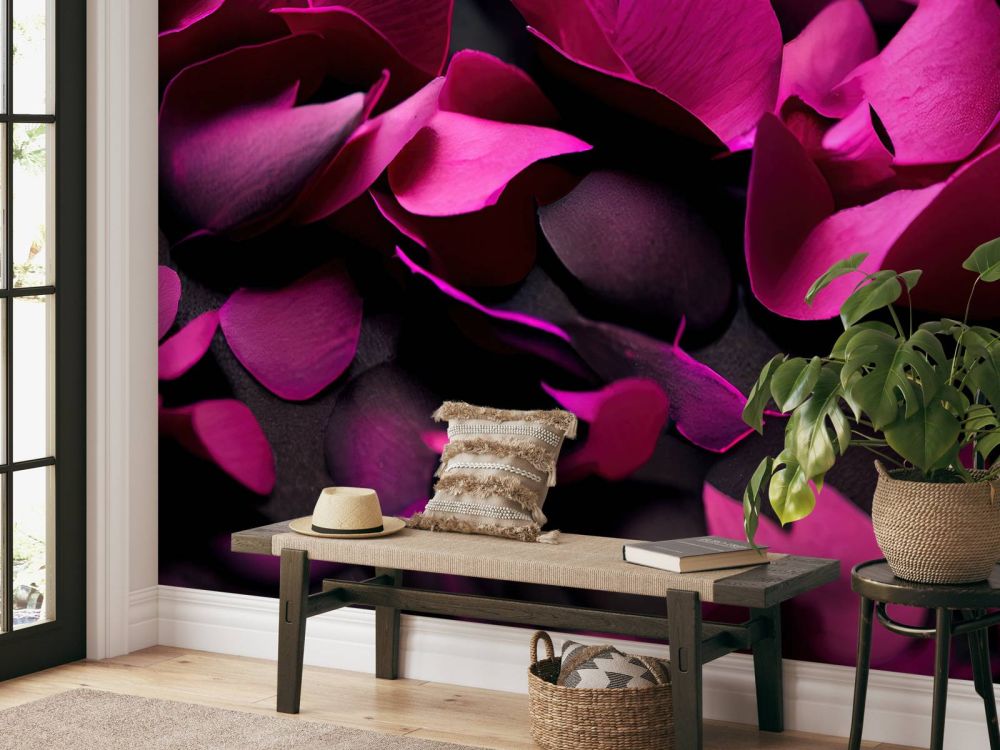 Donker roze hortensia's