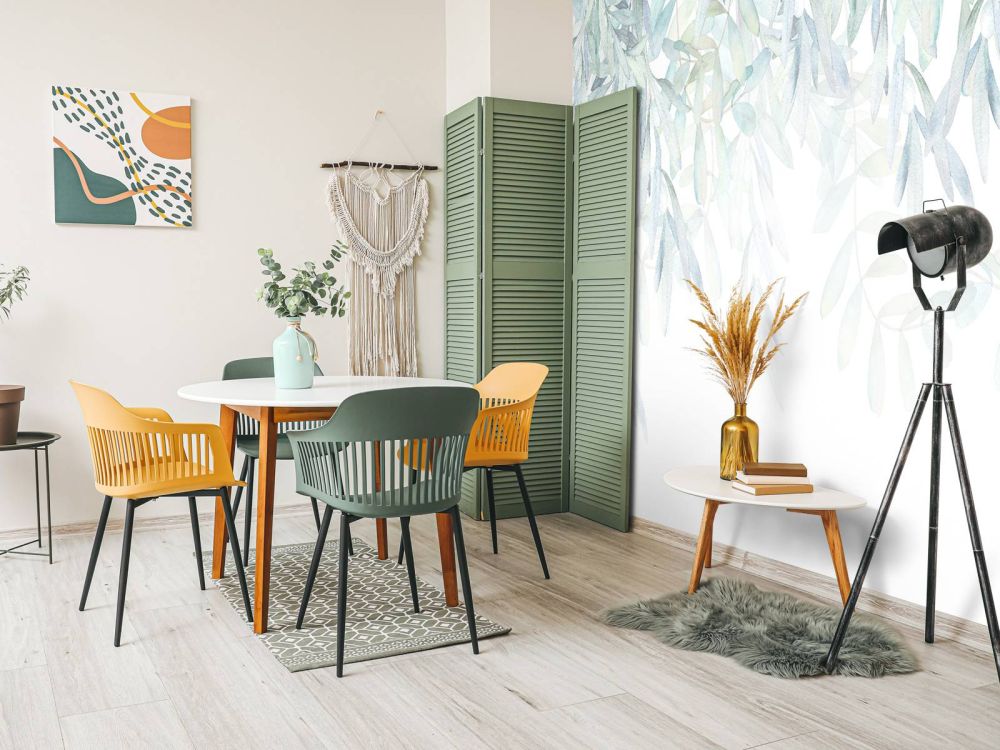 Pastelkleurige waterverf bladeren