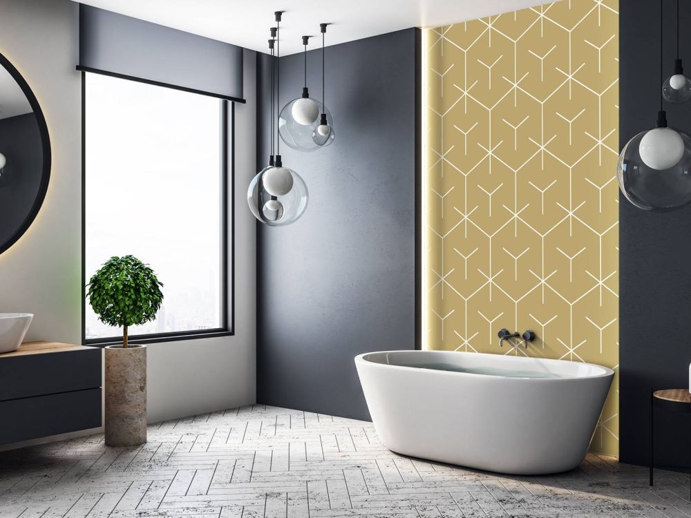 Geometrische hexagons, goud