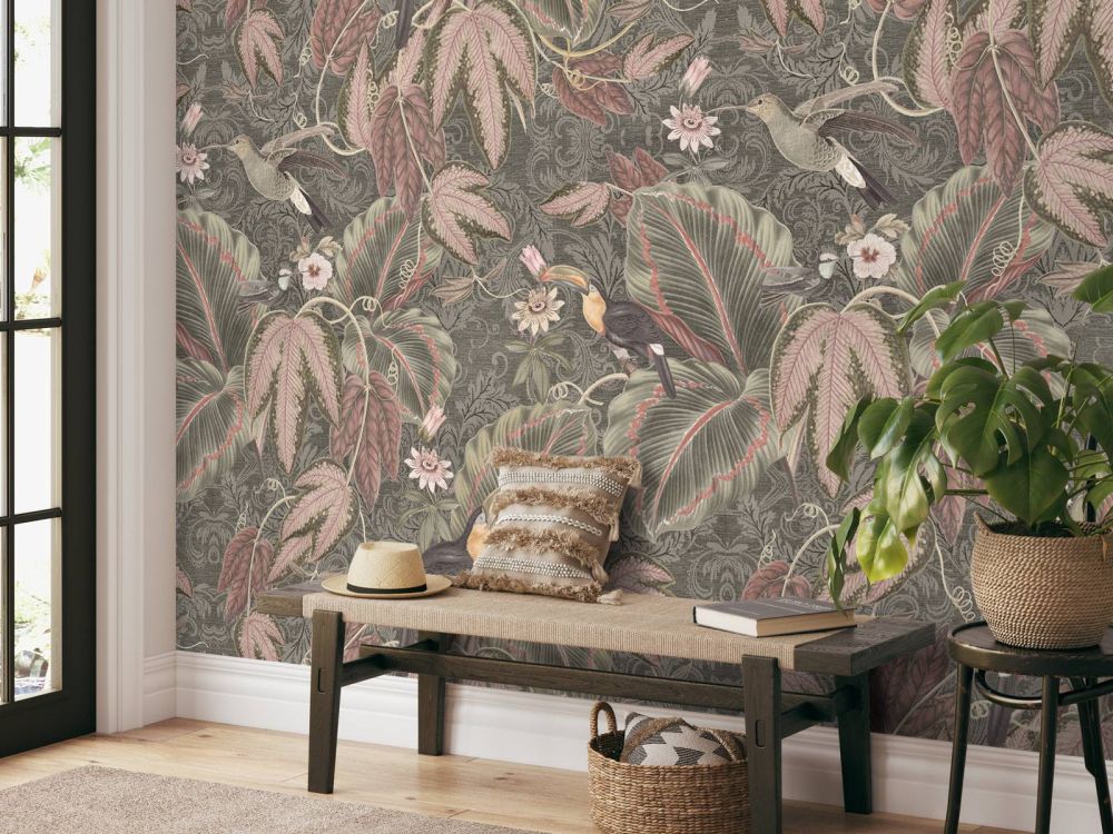 Tropische Jungle vogels & Toekans - vintage groen