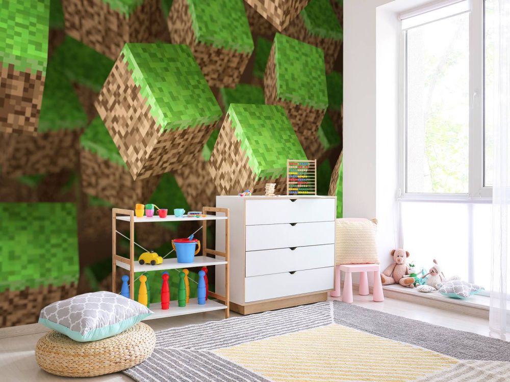 3D Minecraft gras blokken