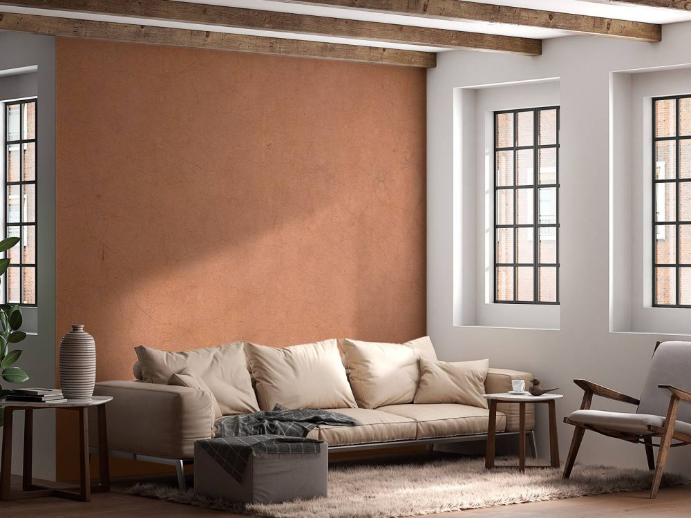 Beton structuur in terracotta kleuren