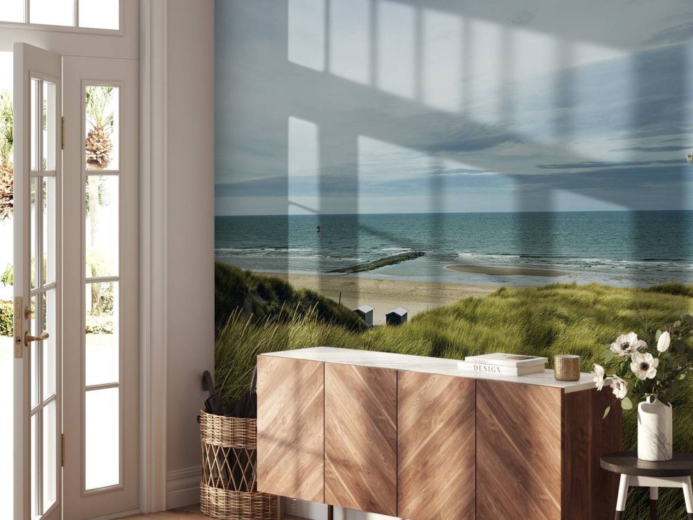 Strand vanuit de duinen