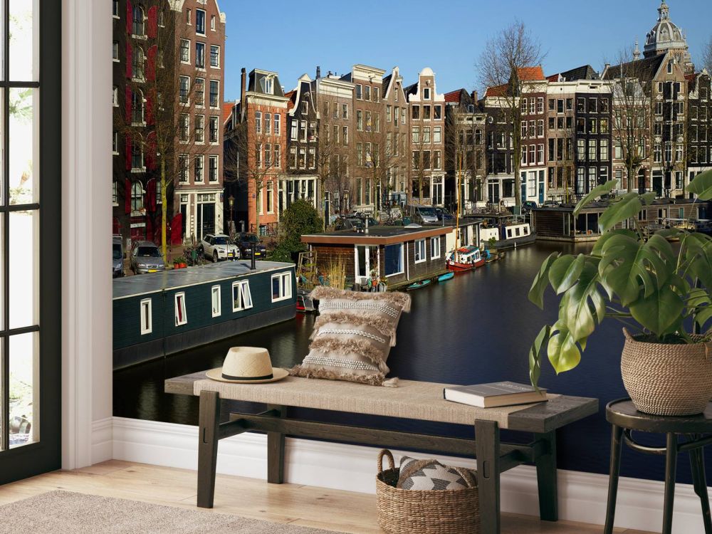Woonboten langs de gracht