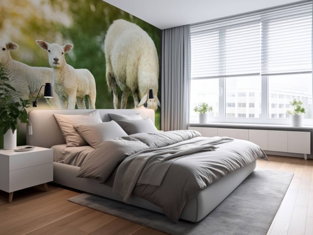 Moeder schaap met lammetjes