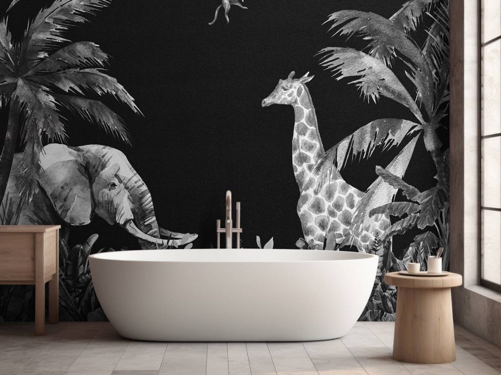 Zwart-wit jungle dieren