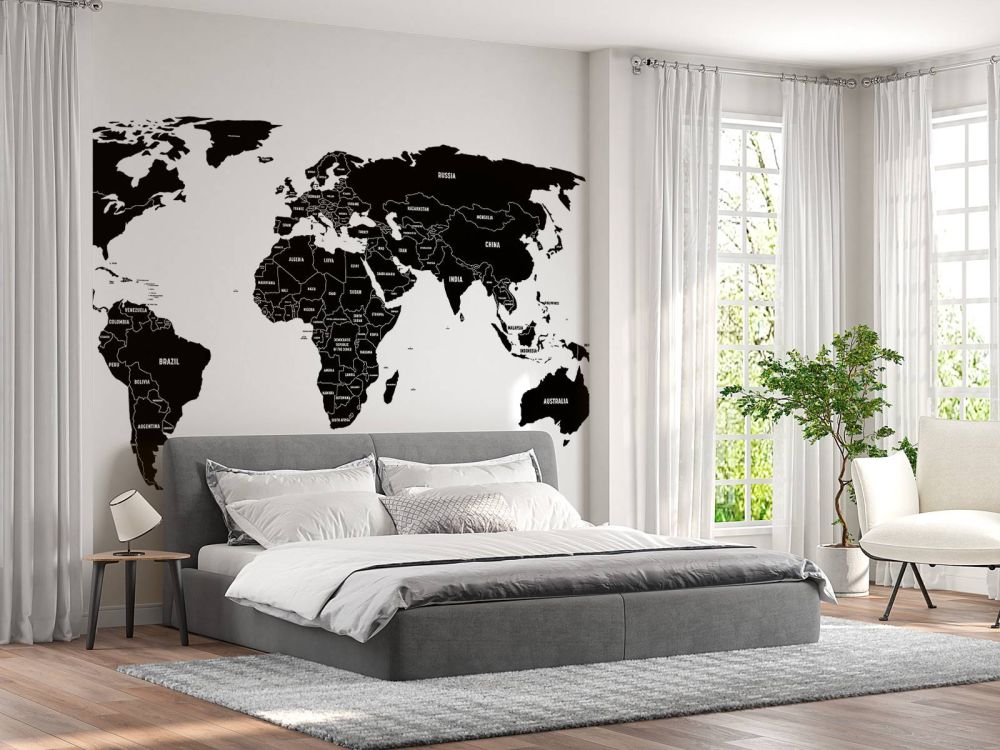 Zwarte wereldkaart