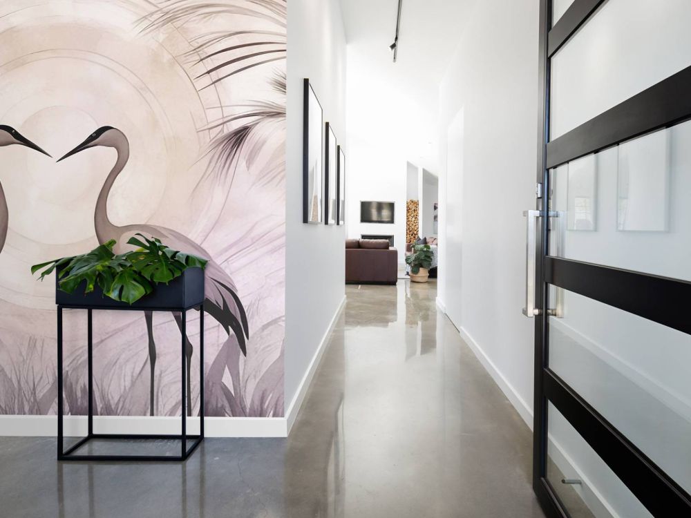 Cranes at Sunset Grey