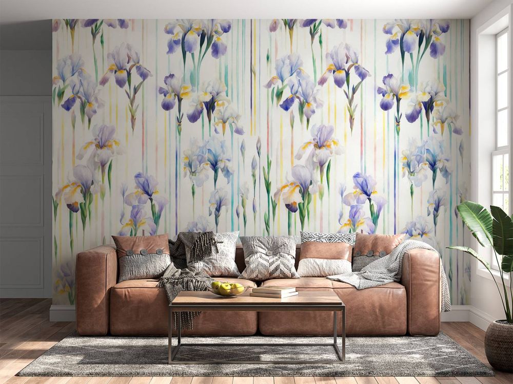 Irises and Stripes Seamless Pastel