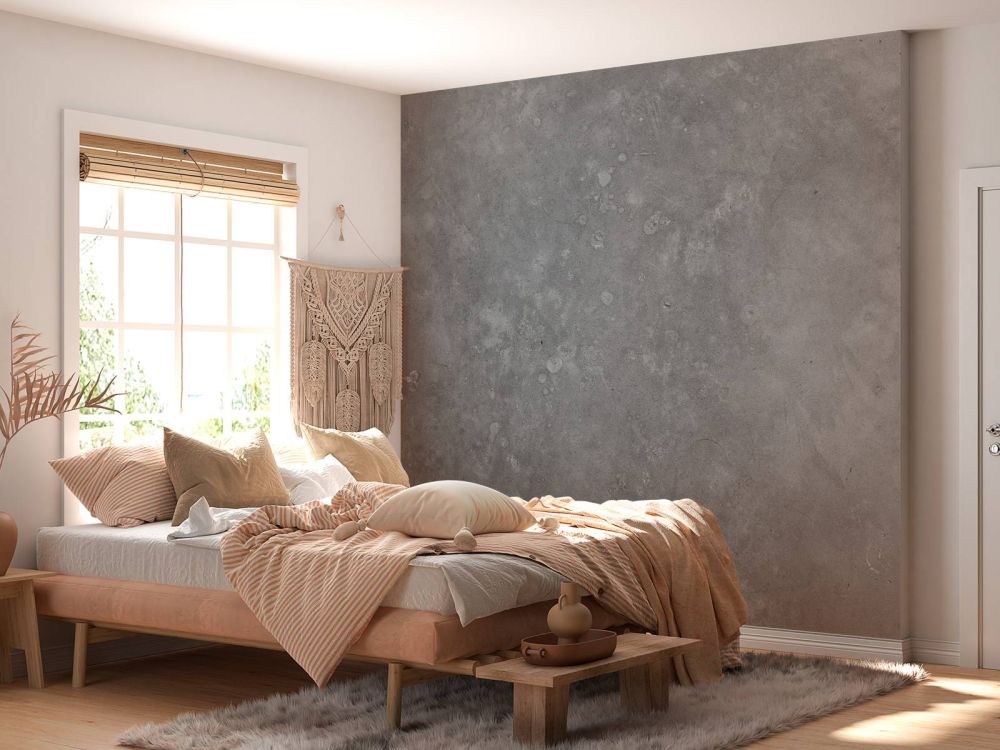 Behang met grijs beton