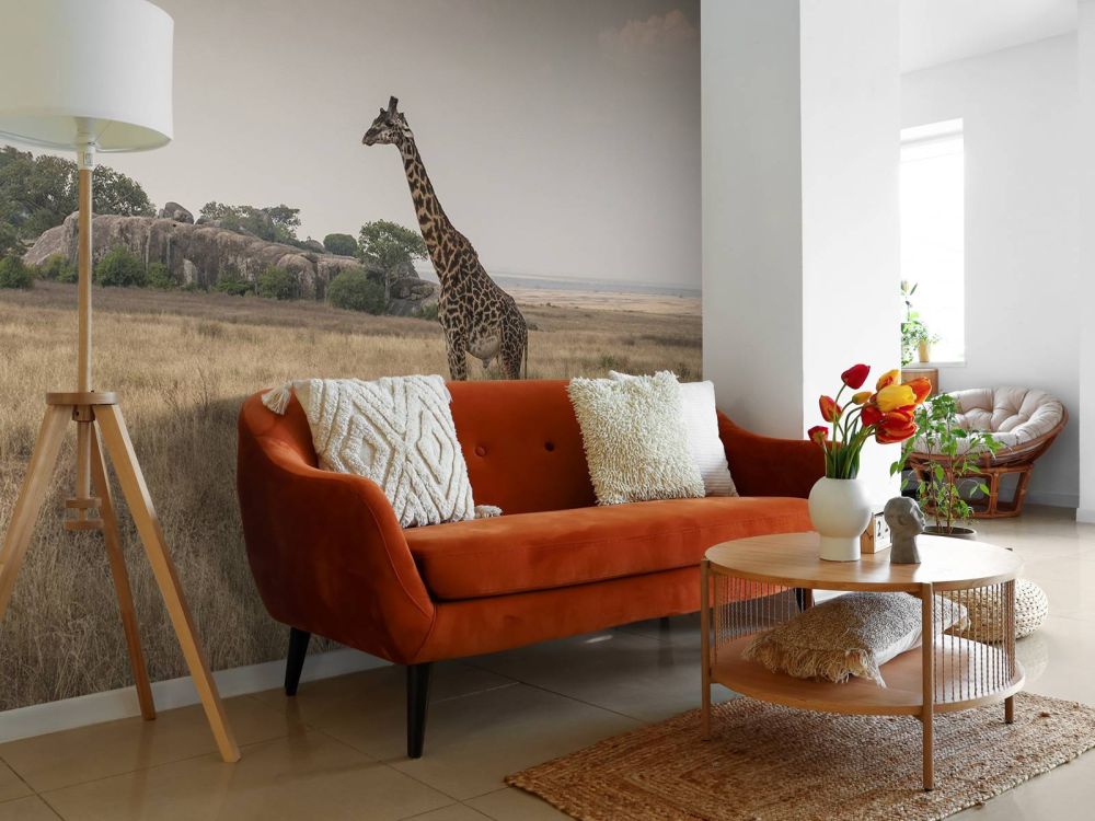 Giraffe op een savanne