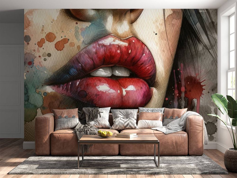 Watercolor Woman Lips #1