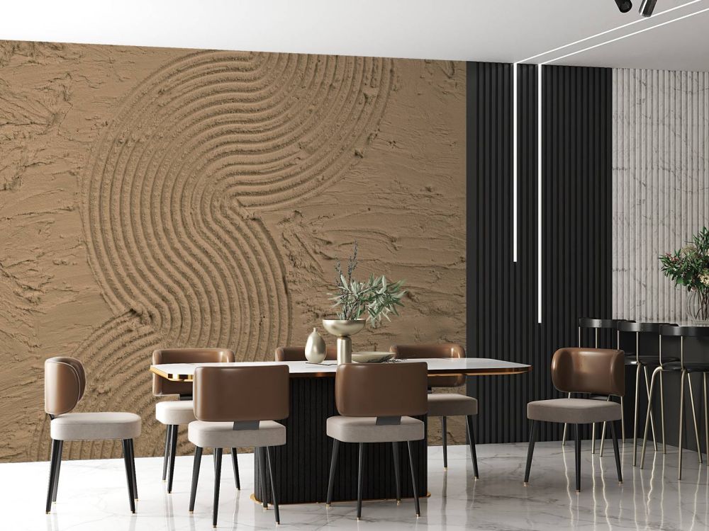 Organische lijnen en structuren zoom in goud bruin