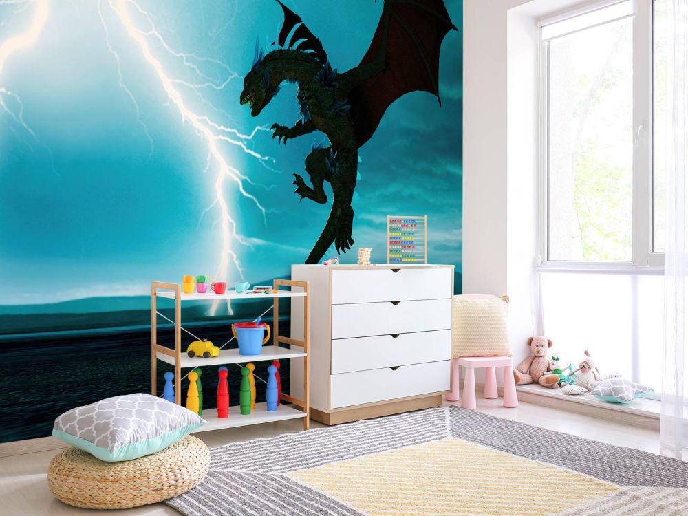 Draak bij onweer