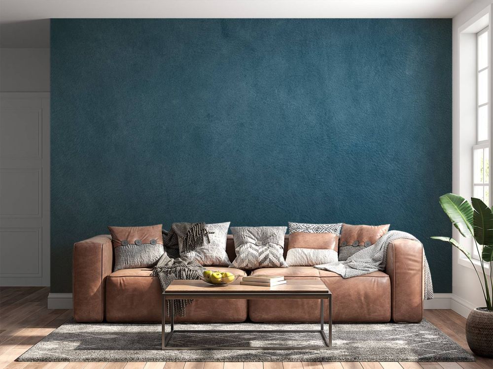 Leder blauw