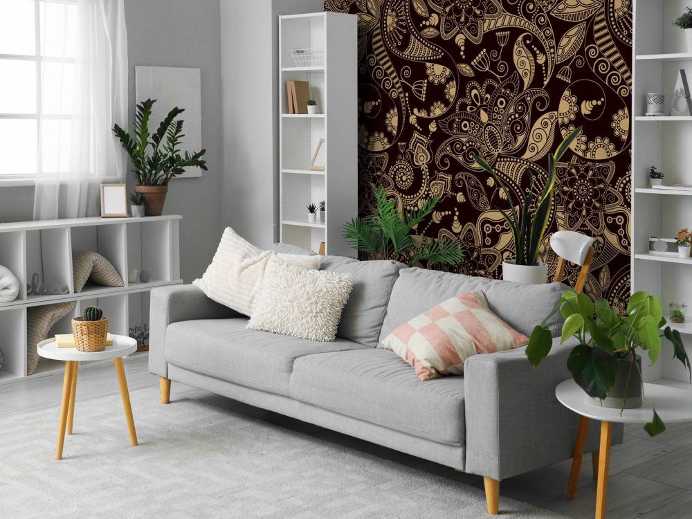 Gouden bloemen patronen