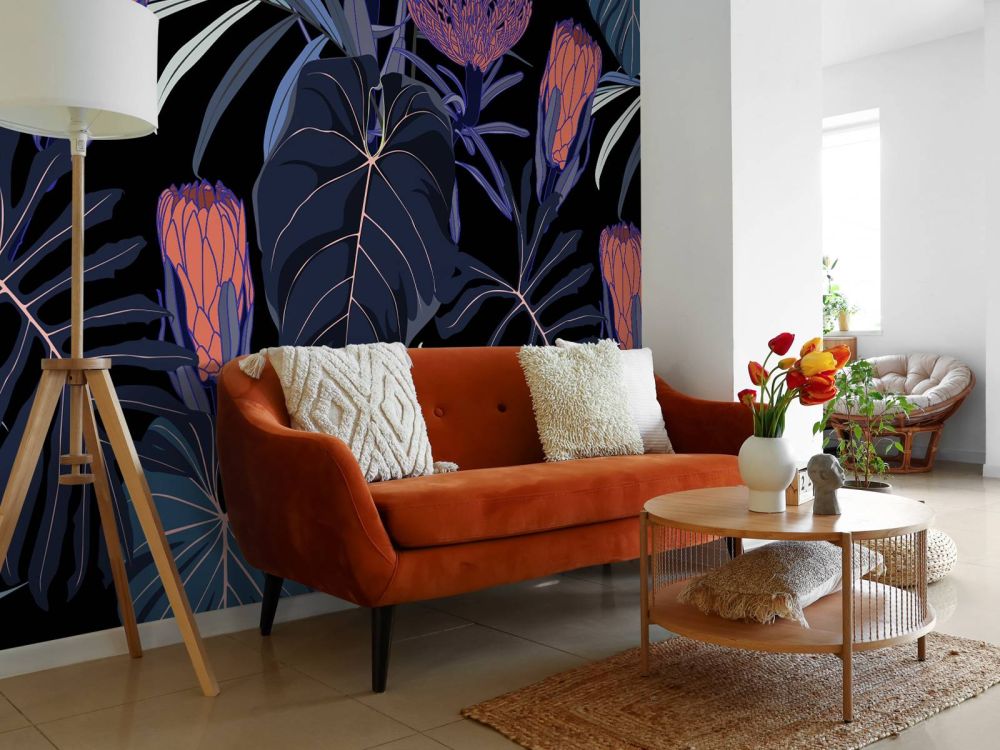 Patroon met tropische planten