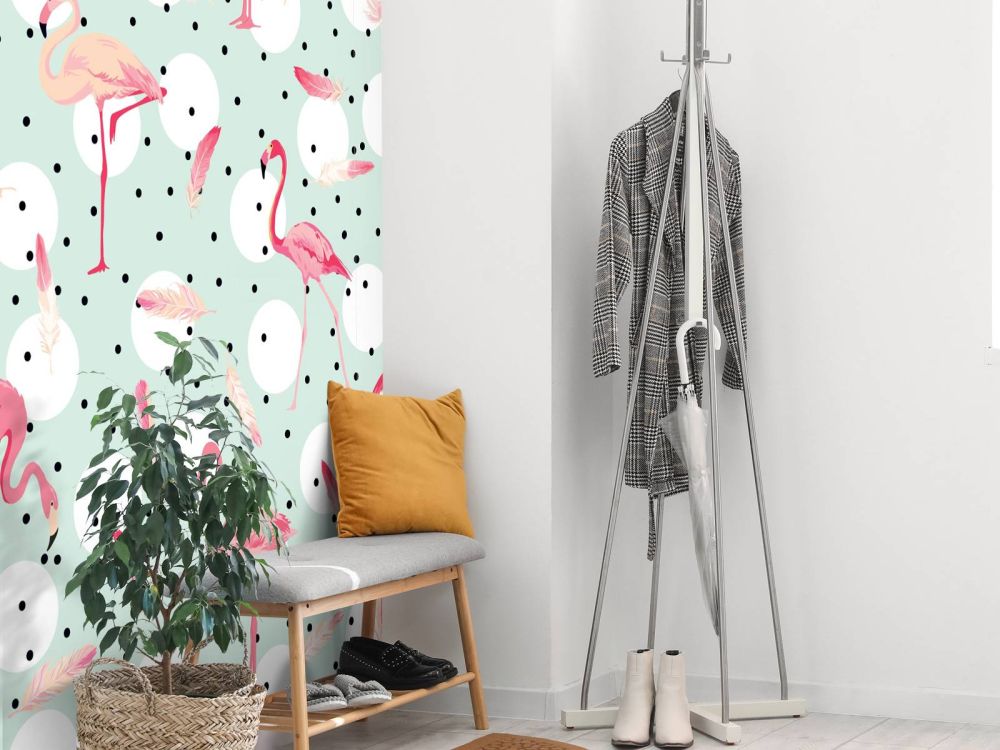 Flamingo's en veren
