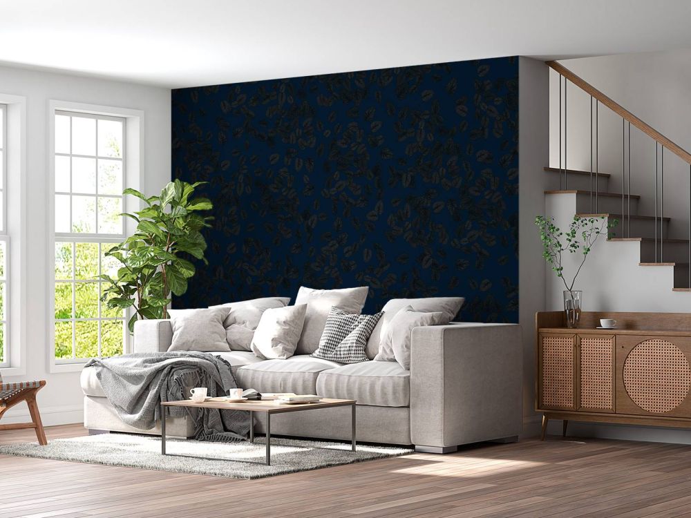 Kleine blaadjes donker op midnight blue