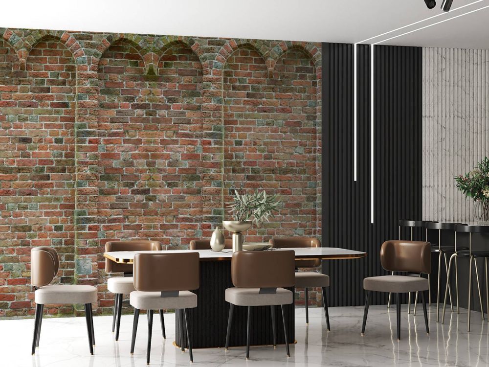Oude muur met bogen
