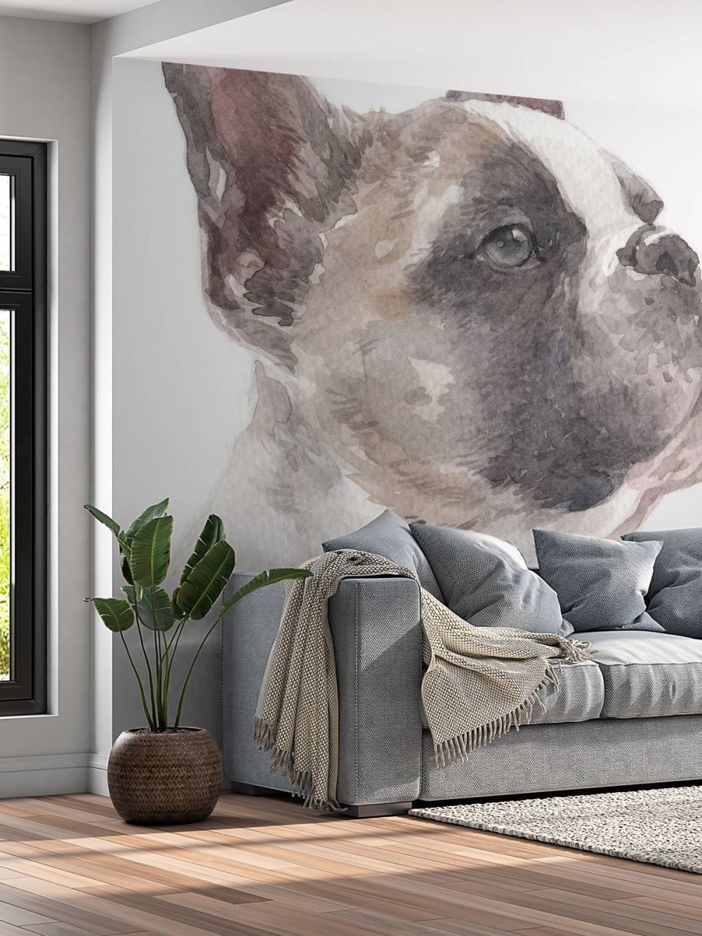 Waterverf Franse bulldog