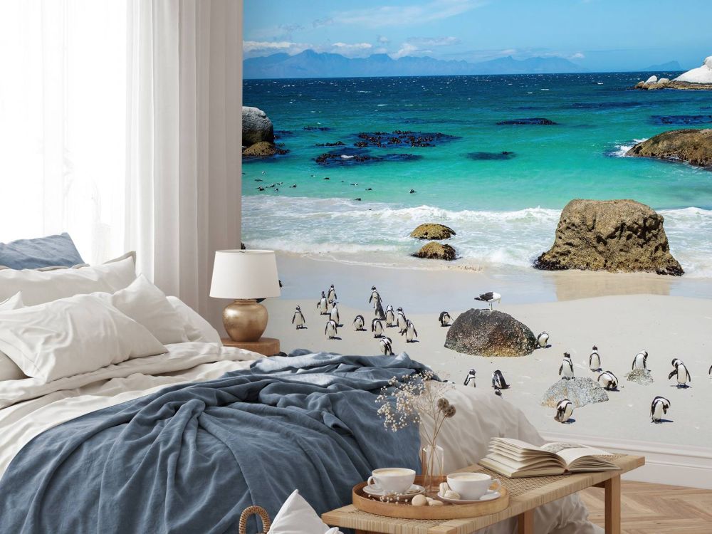 Strand met pinguïns