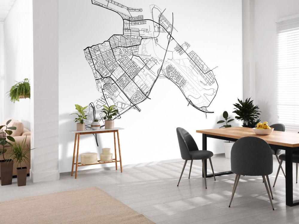 Plattegrond Amsterdam oost, wit