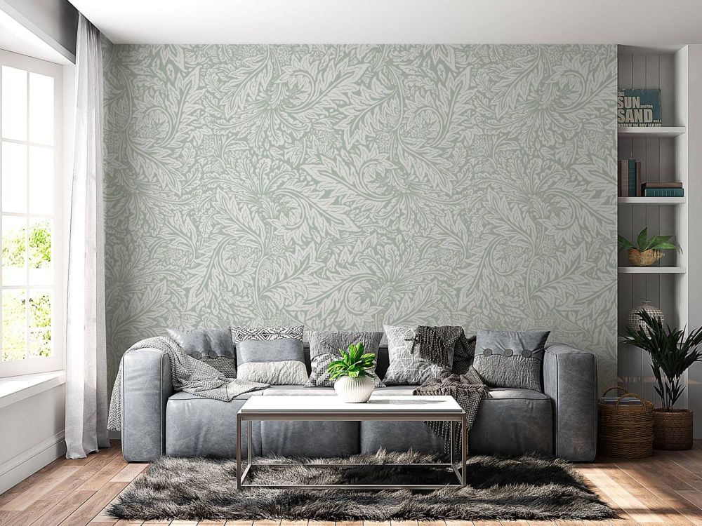 Morris Florals & Leaves - salie groen
