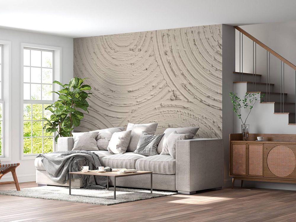Zen cirkels grove structuur in linnen