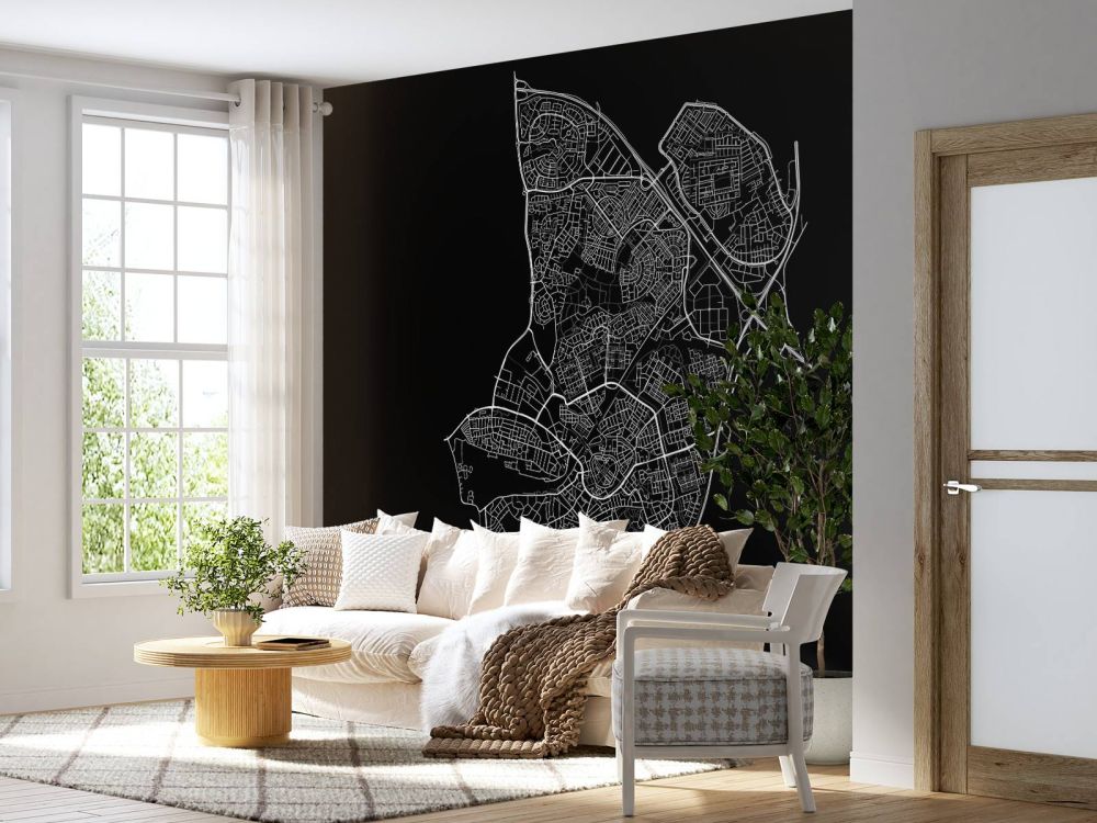 Plattegrond van Amersfoort, zwart