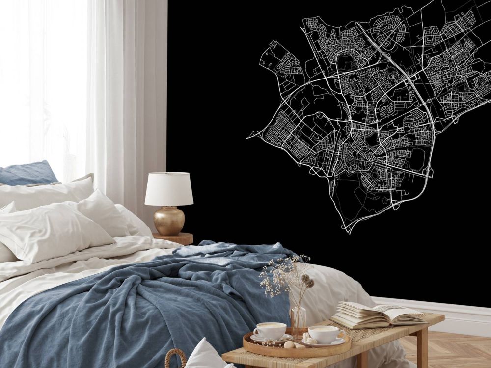 Plattegrond van Den Bosch, zwart