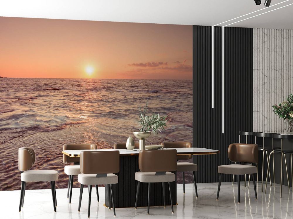Strand zonsondergang