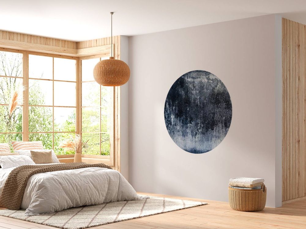 Oude verweerde blauwe muur