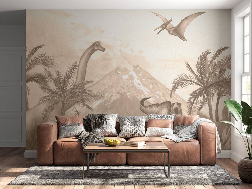 Verschillende dino's in taupe