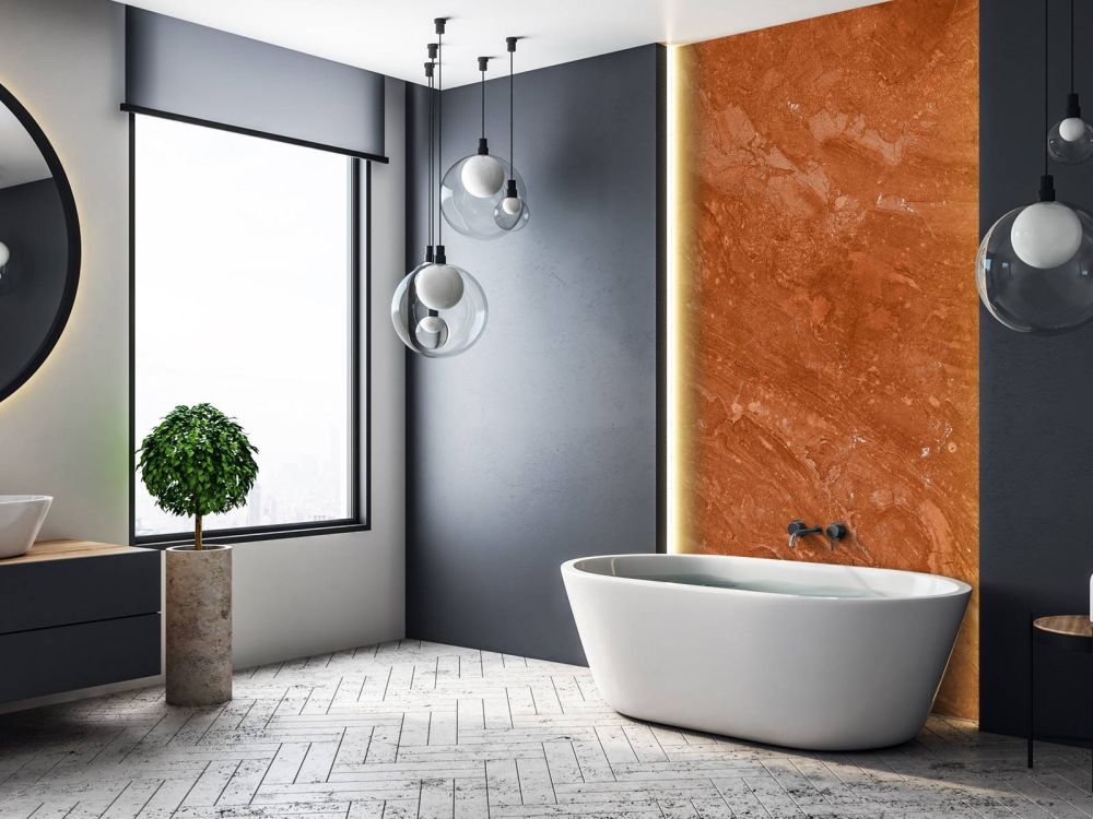 Terracotta marmer met speels effect