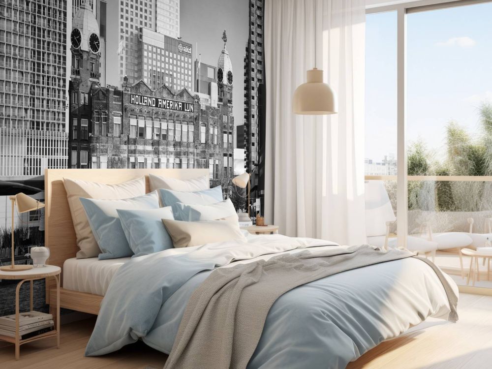 Hotel New York in zwart wit Rotterdam 