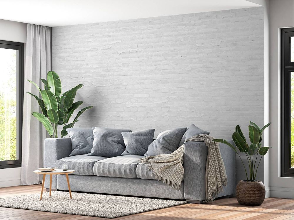 Witte stenen met cement
