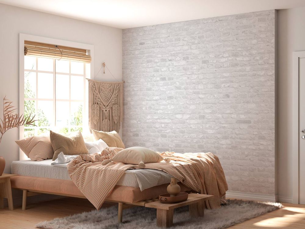 Witte oude stenen muur