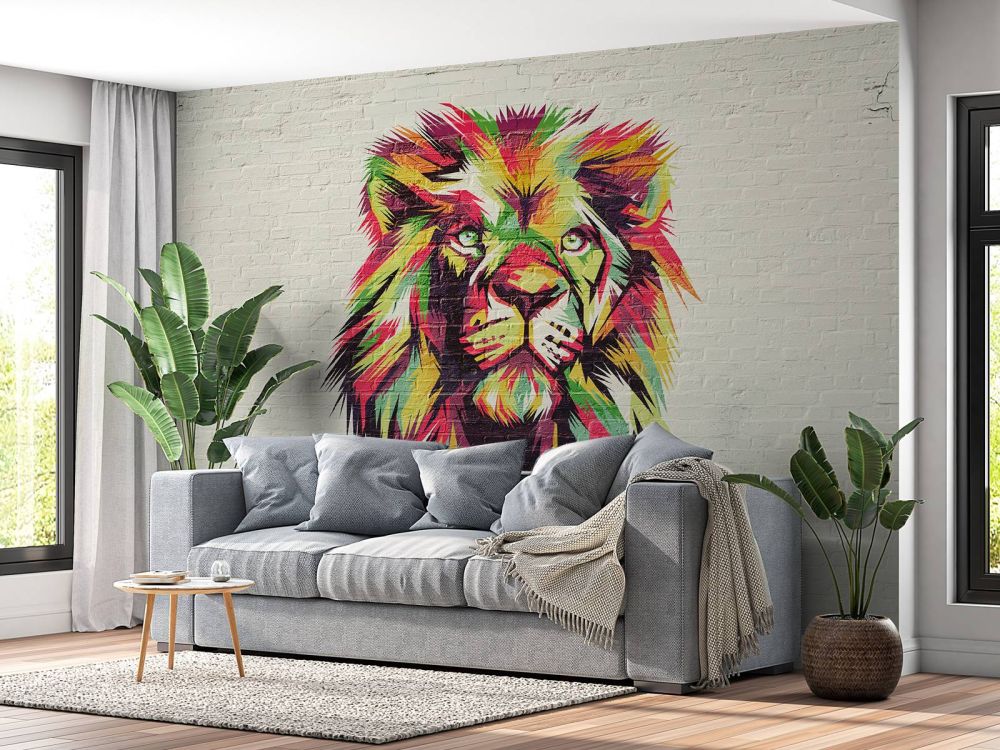 Graffiti van een leeuw