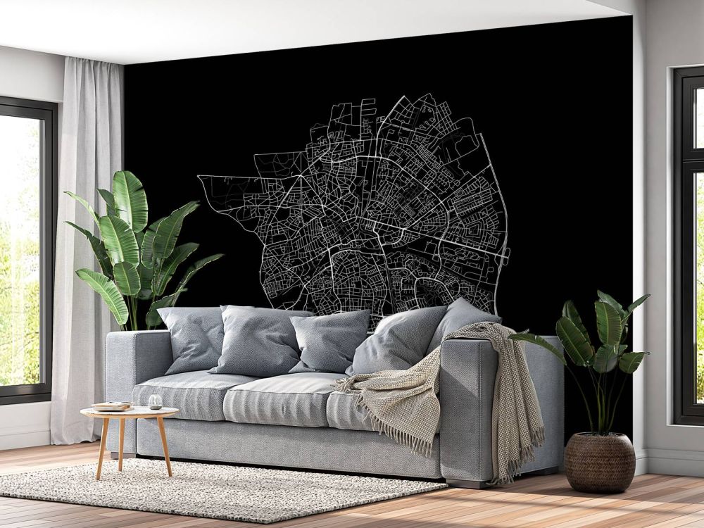Plattegrond van Apeldoorn, zwart