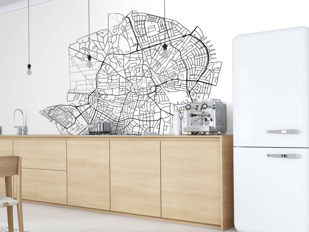 Plattegrond van Hilversum, wit 