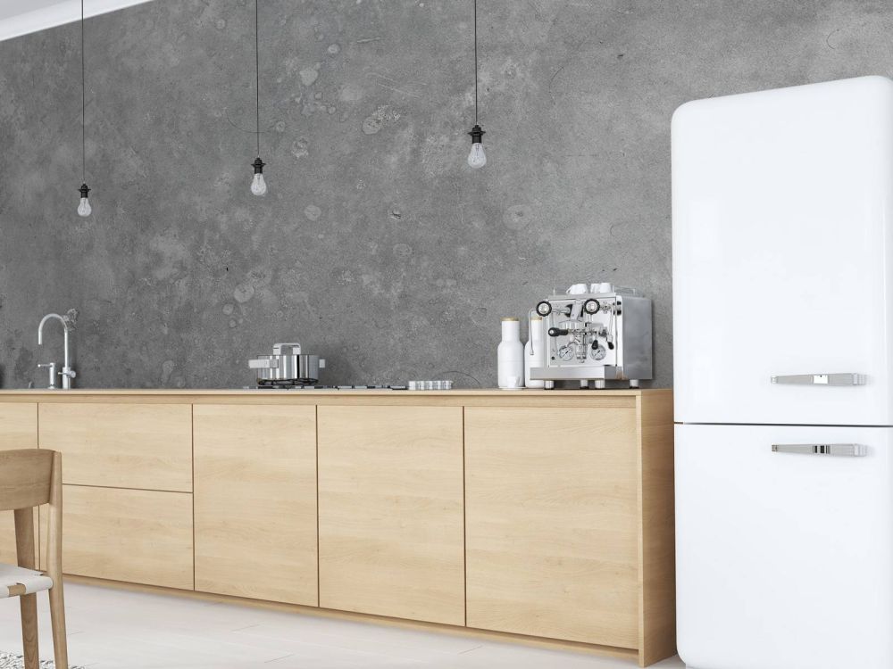 Behang met grijs beton