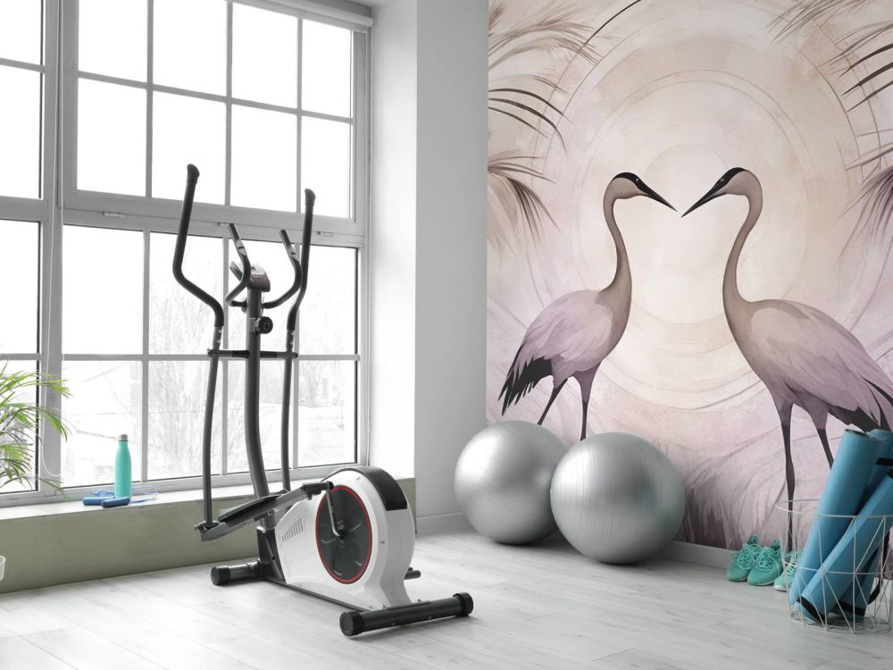 Cranes at Sunset Grey