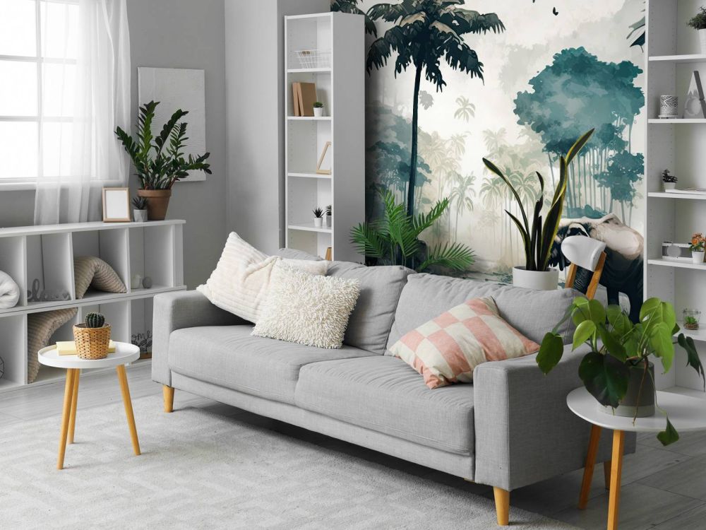 Tropische jungle in aquarel stijl