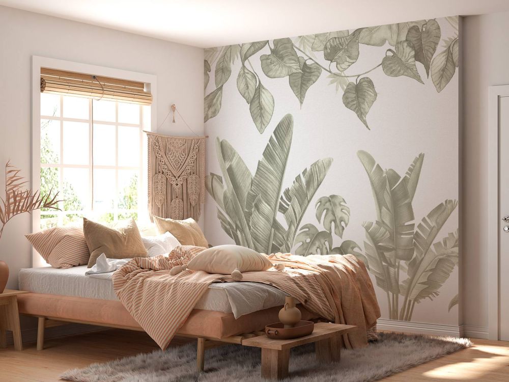 Jungle bladeren in groen