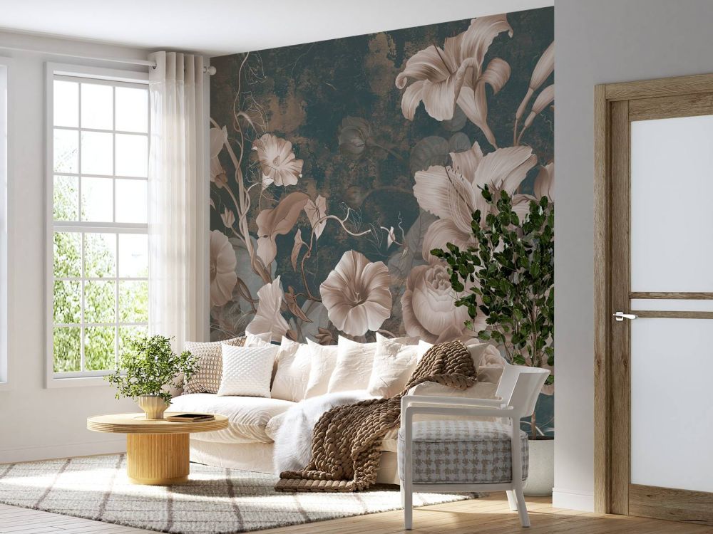 Bloemen op beton