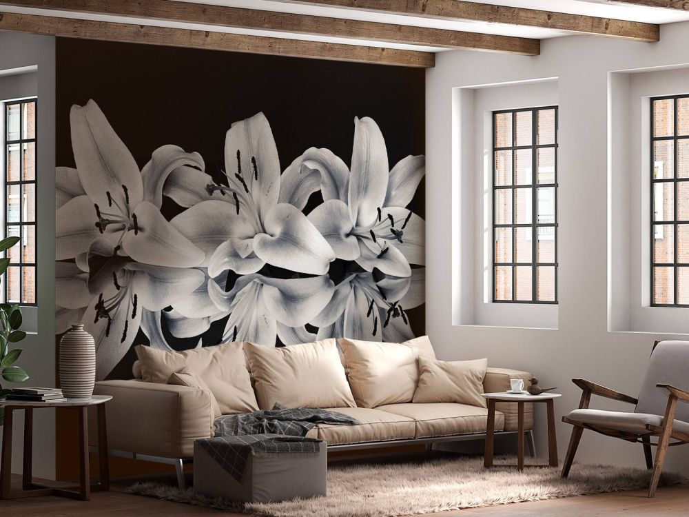 Bloemen in zwart-wit