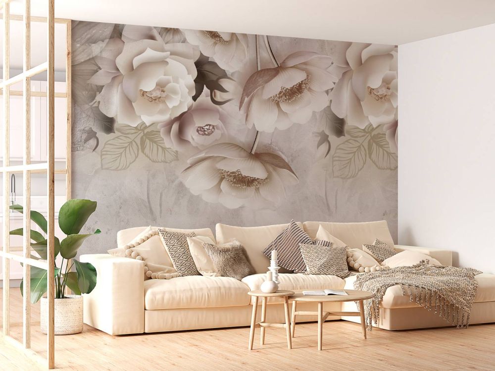 Beige bloemen
